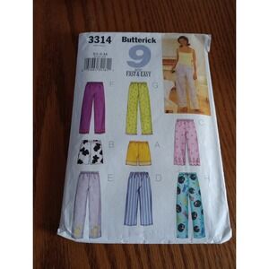 Butterick fast & easy pattern 3314 Misses'/Petite Top. Shorts, Pants sz XS-S CUT